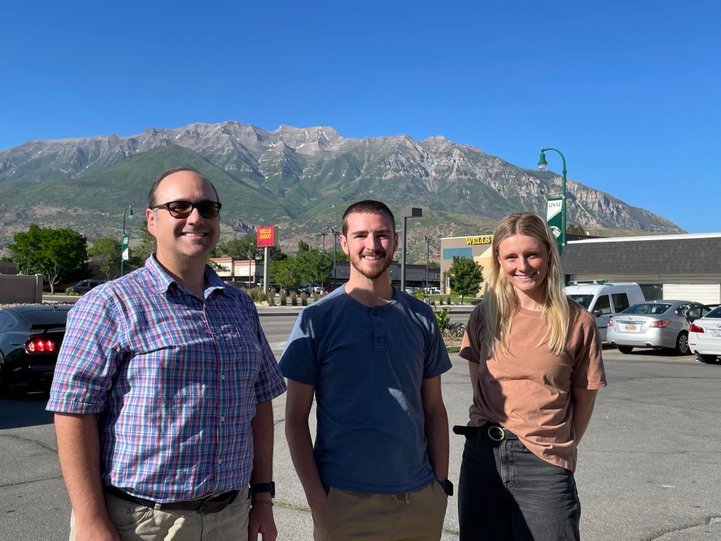 group photograph of (from left to right) Stephen Chamberland, Morgan Payne, and Kylee Maxfield